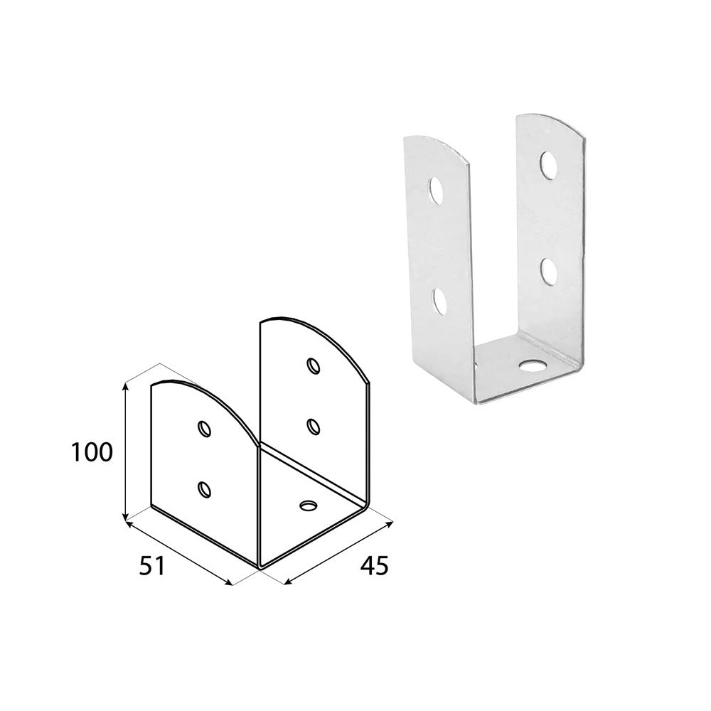 DOMAX PSOL šroubovací patka sloupku typu U nastavitelná 50