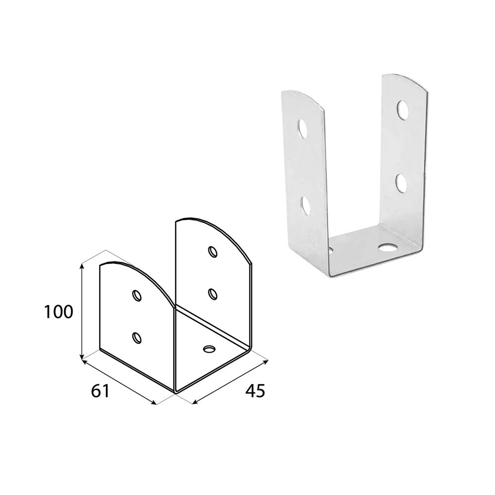 DOMAX PSOL šroubovací patka sloupku typu U nastavitelná 60