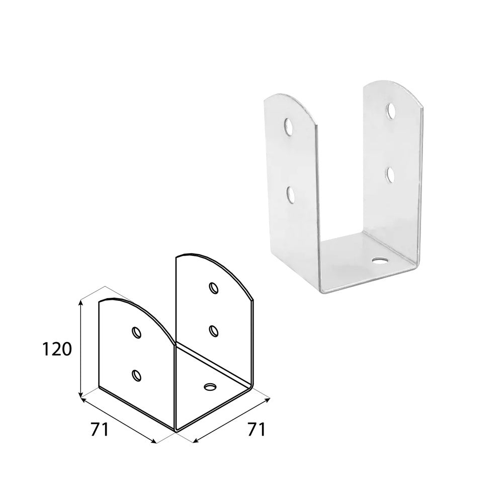 DOMAX PSOL šroubovací patka sloupku typu U nastavitelná 70