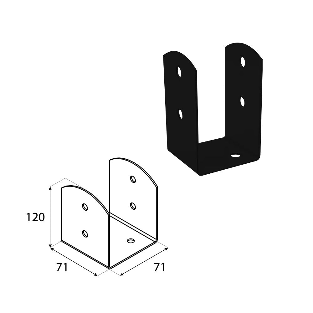 DOMAX PSOL šroubovací patka sloupku typu U nastavitelná C 70
