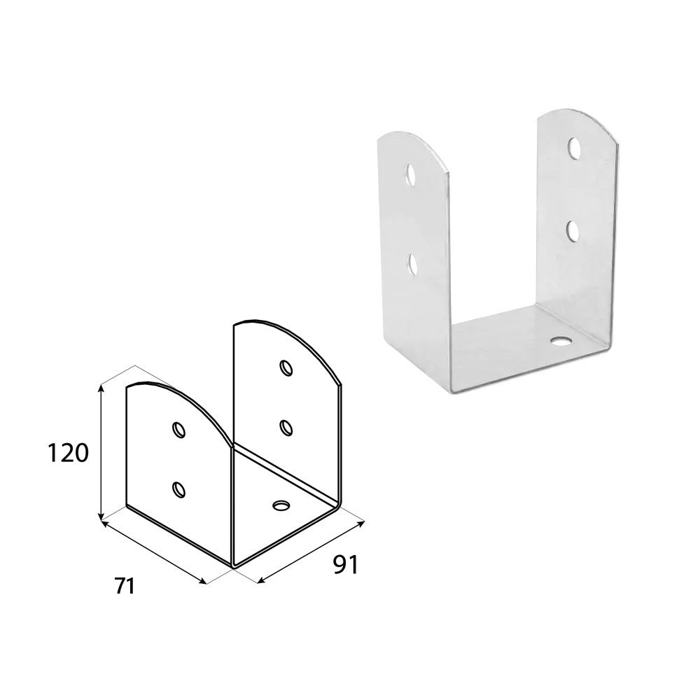 DOMAX PSOL šroubovací patka sloupku typu U nastavitelná 90