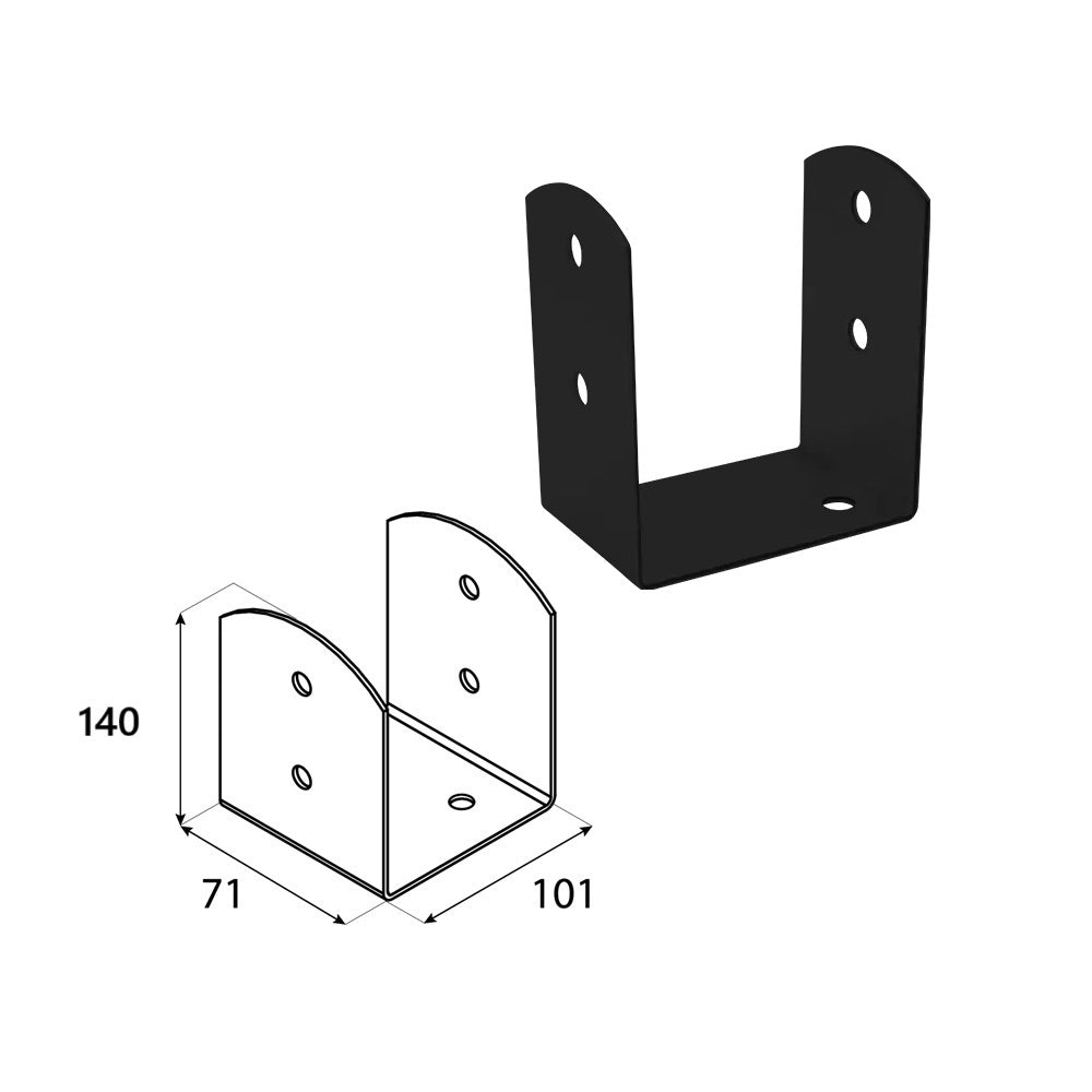 DOMAX PSOL šroubovací patka sloupku typu U nastavitelná AN 100