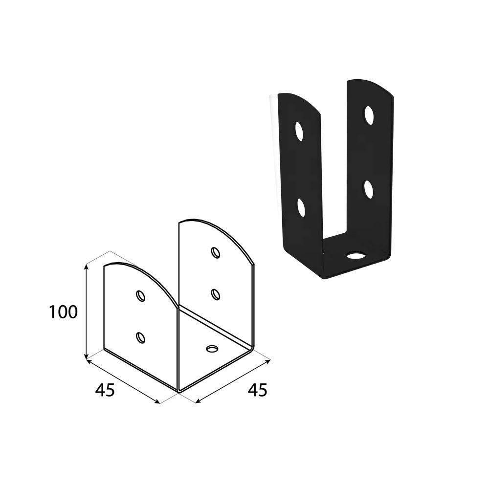DOMAX PSOL šroubovací patka sloupku typu U nastavitelná AN 45
