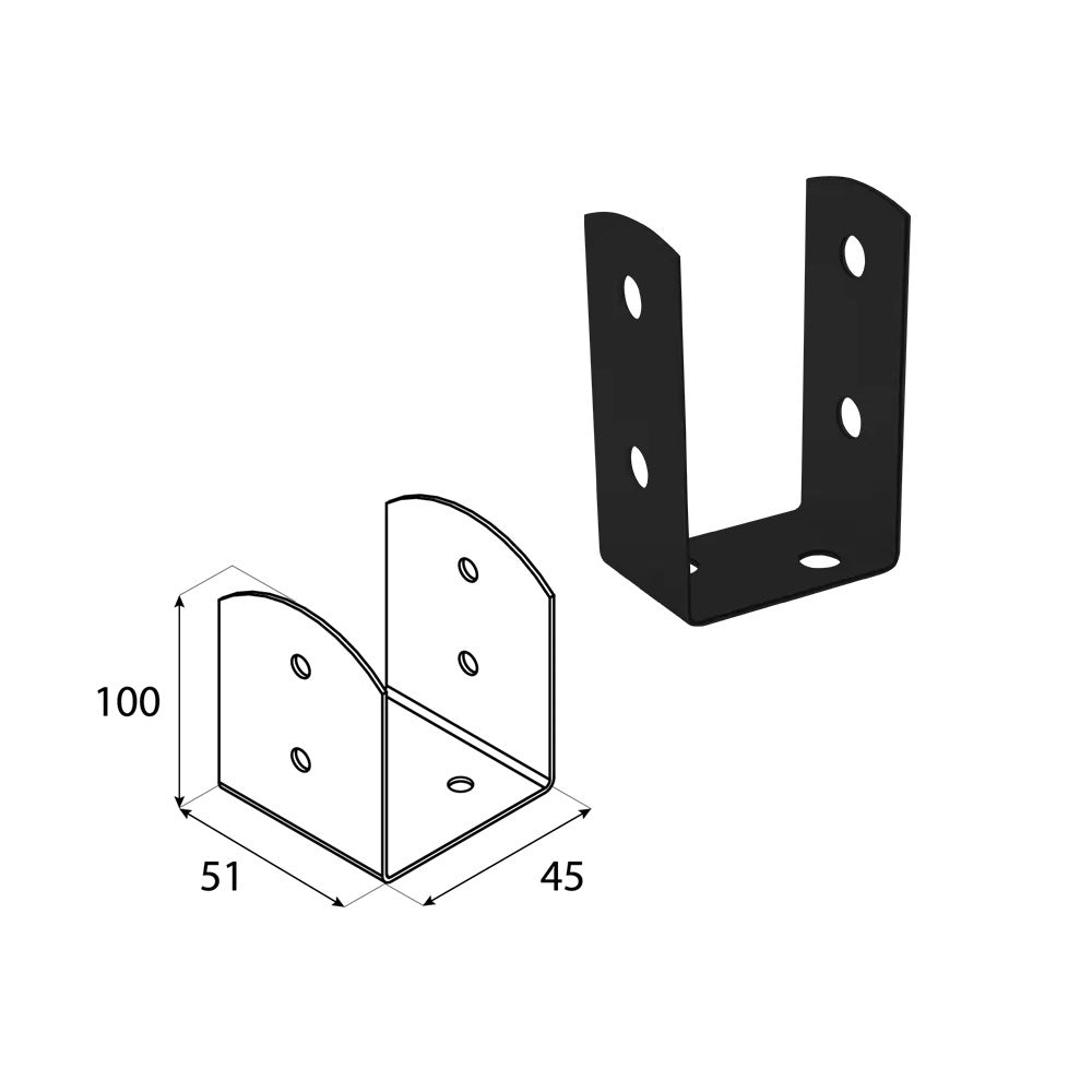 DOMAX PSOL šroubovací patka sloupku typu U nastavitelná AN 50