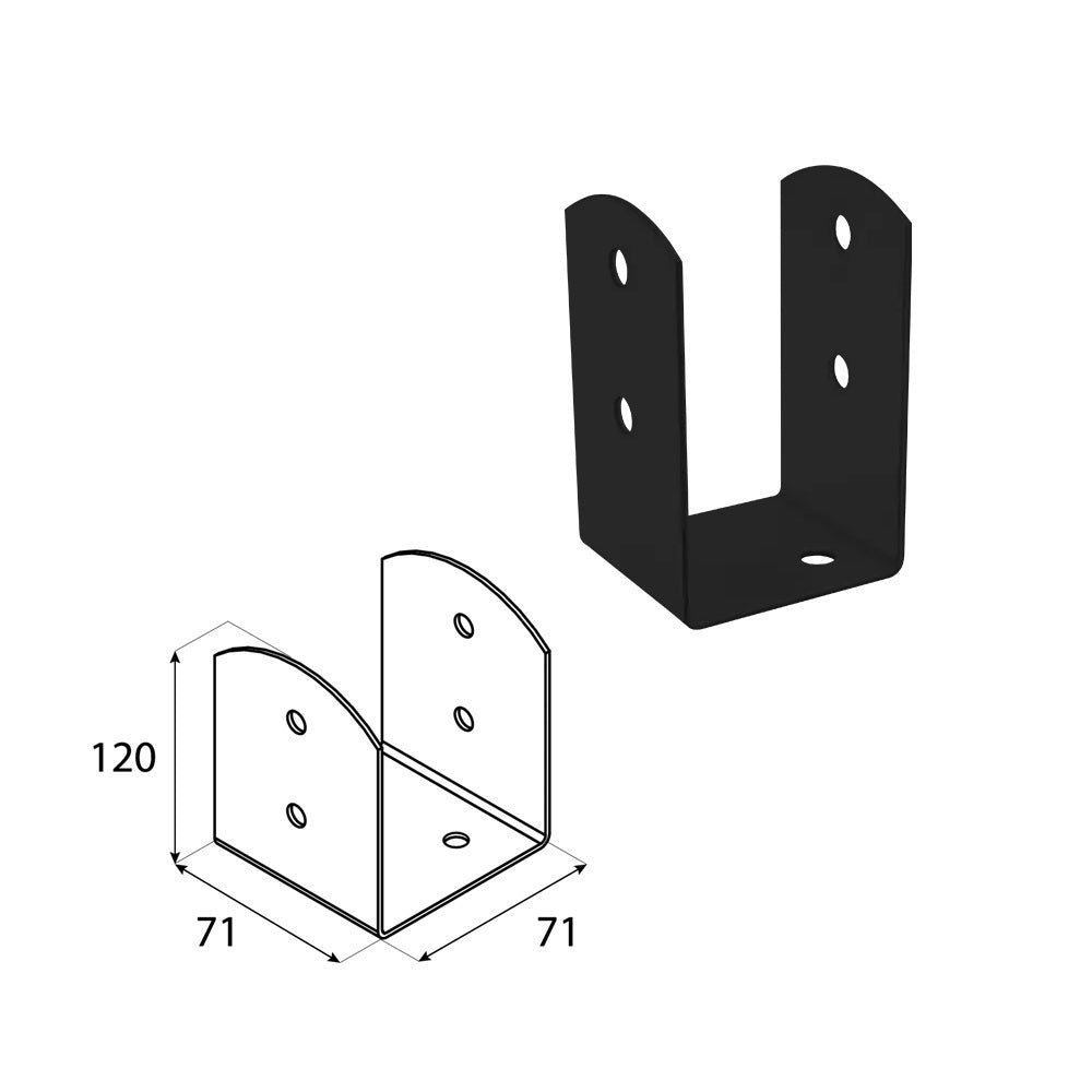 DOMAX PSOL šroubovací patka sloupku typu U nastavitelná AN 70
