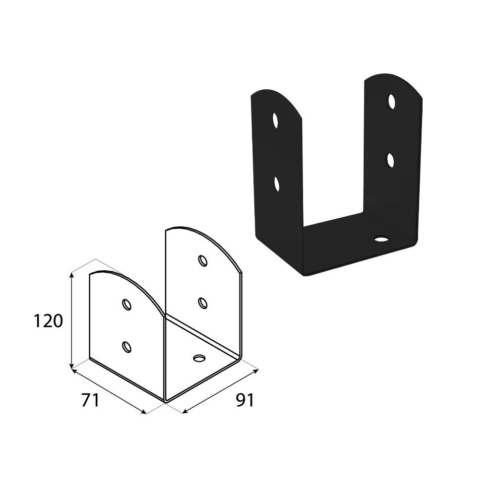 DOMAX PSOL šroubovací patka sloupku typu U nastavitelná AN 90