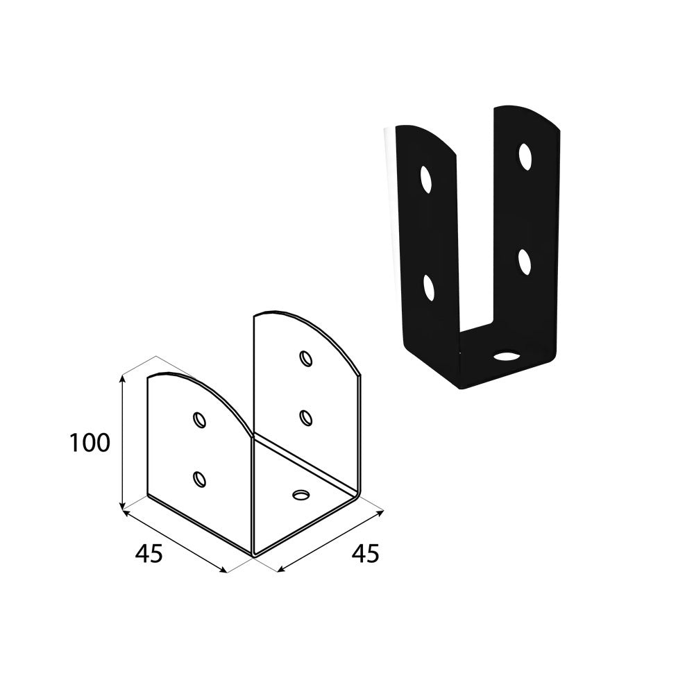 DOMAX PSOL šroubovací patka sloupku typu U nastavitelná C 45