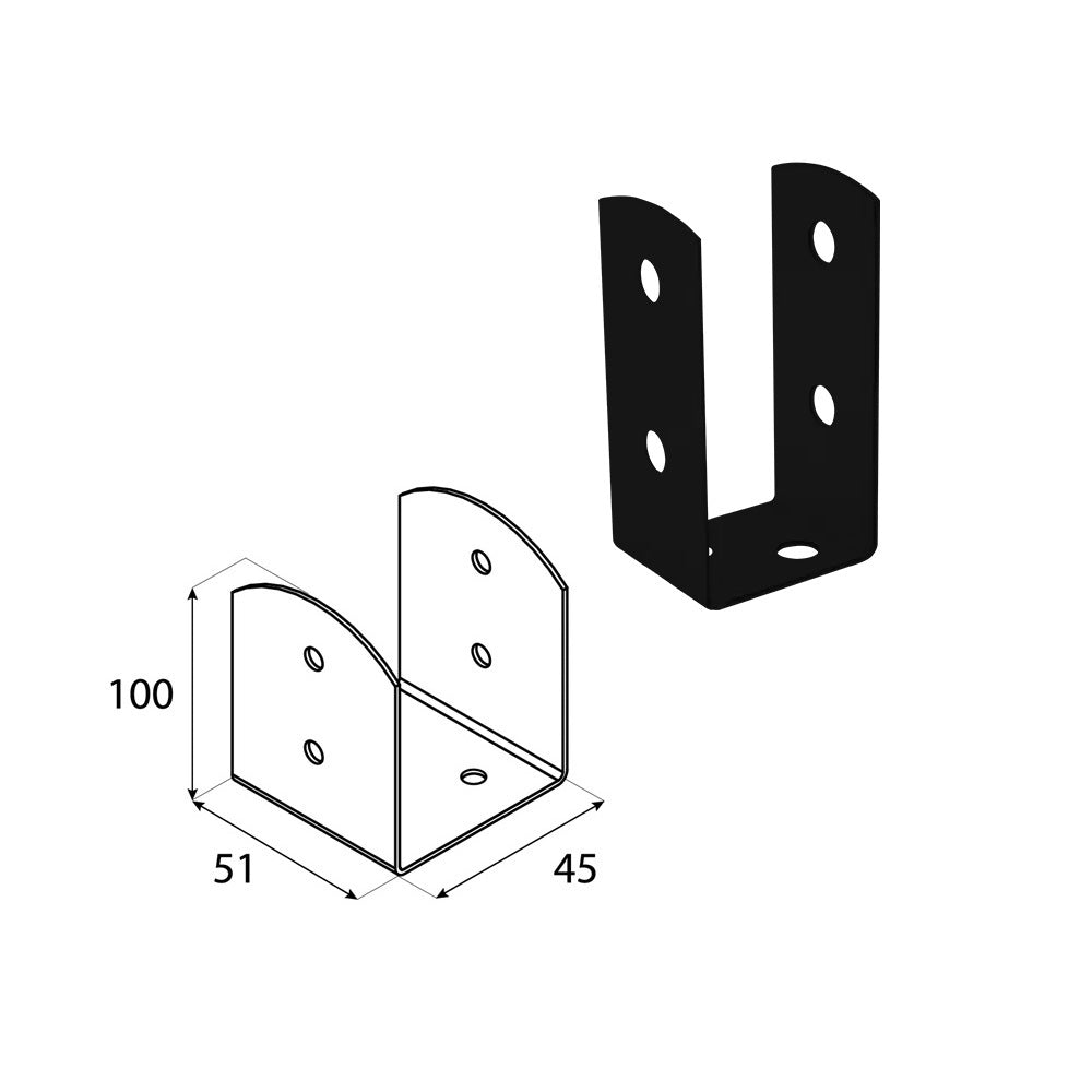 DOMAX PSOL šroubovací patka sloupku typu U nastavitelná 50