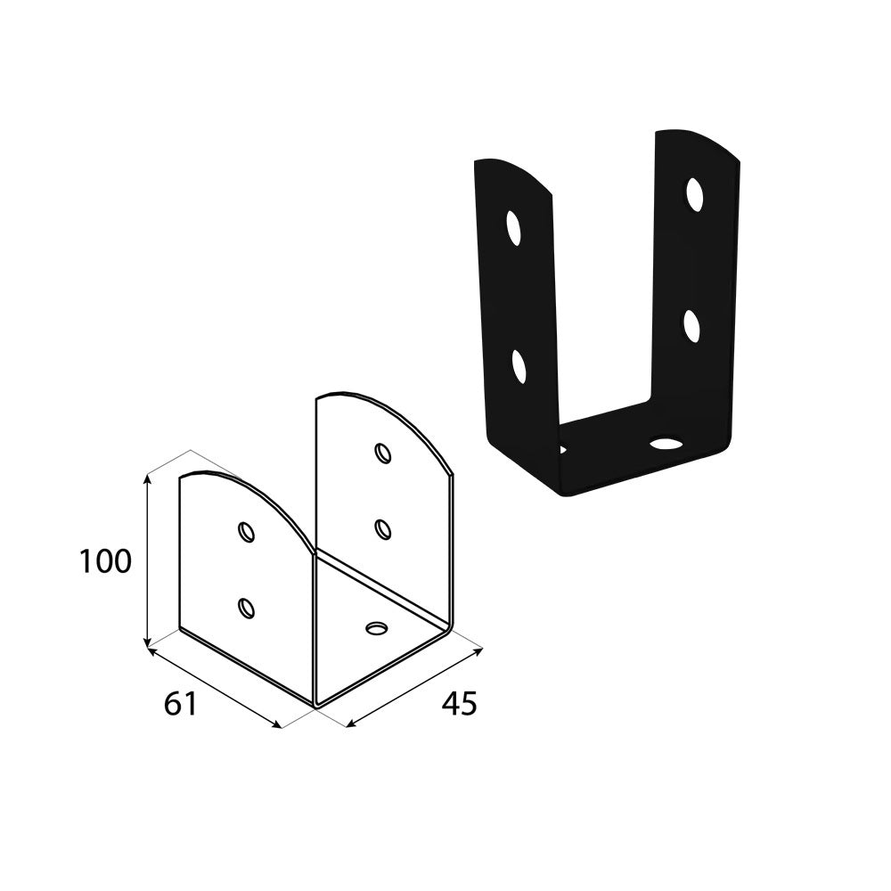 DOMAX PSOL šroubovací patka sloupku typu U nastavitelná C 60