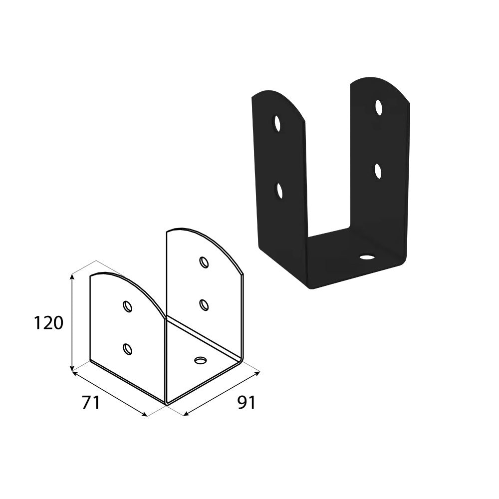 DOMAX PSOL šroubovací patka sloupku typu U nastavitelná C 90
