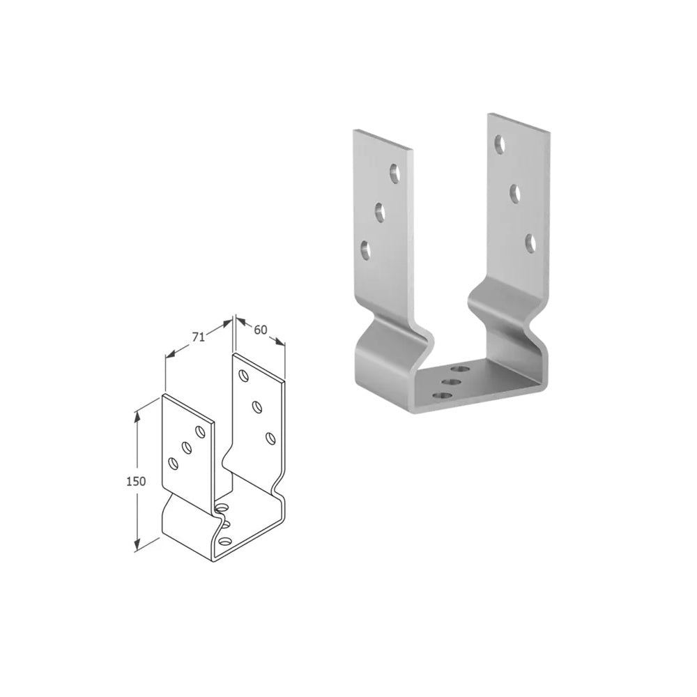 DOMAX PSOZ šroubovací patka sloupku typu U (ZNO) 70