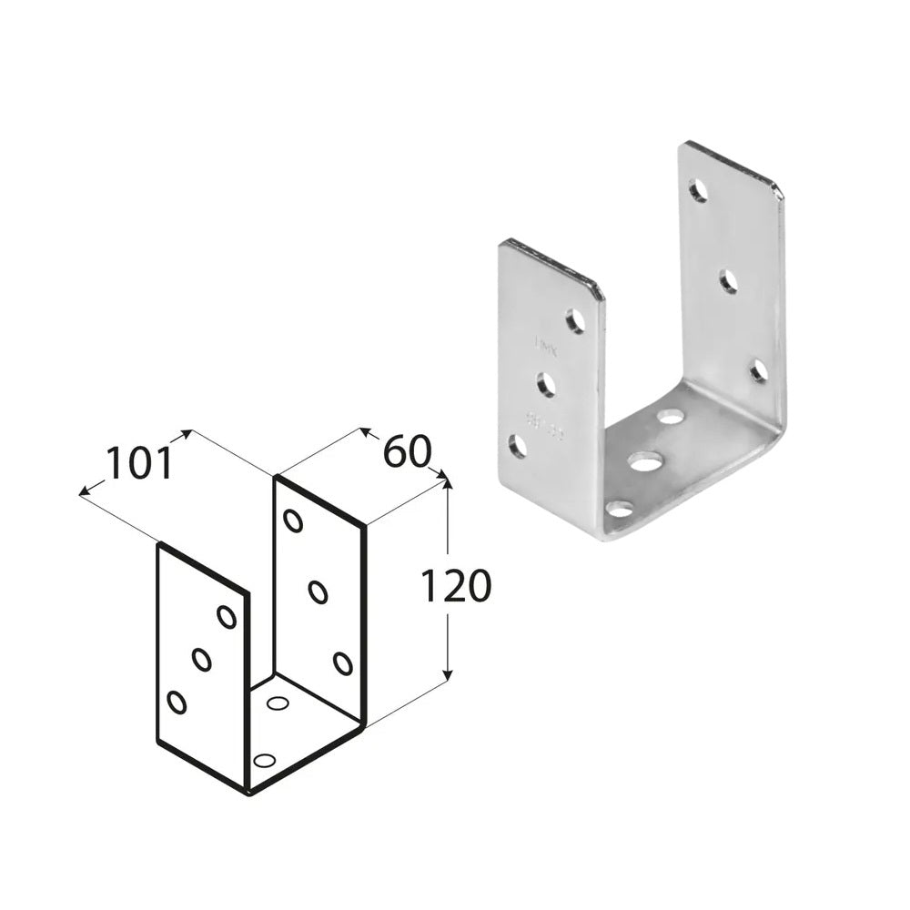 DOMAX PSO zašroubovací patka sloupku typu U 100 ZNG