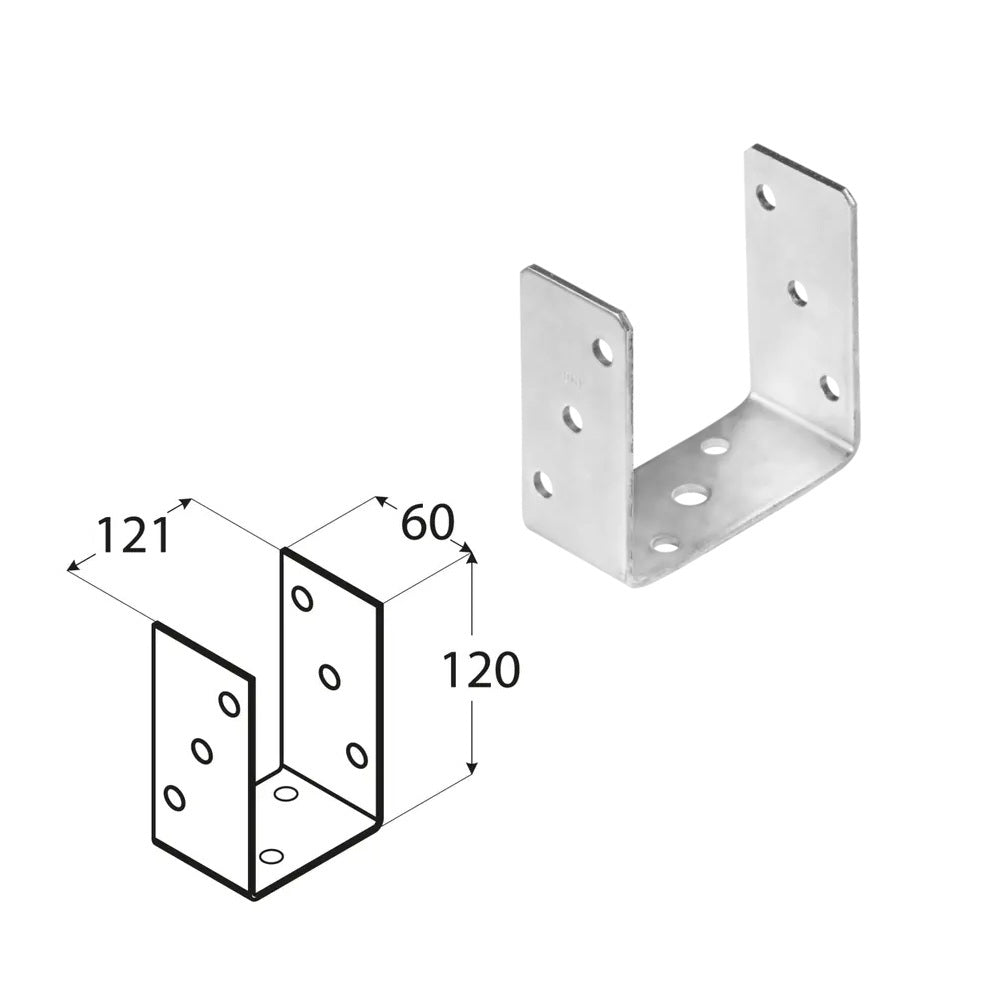 DOMAX PSO zašroubovací patka sloupku typu U 120 ZNG