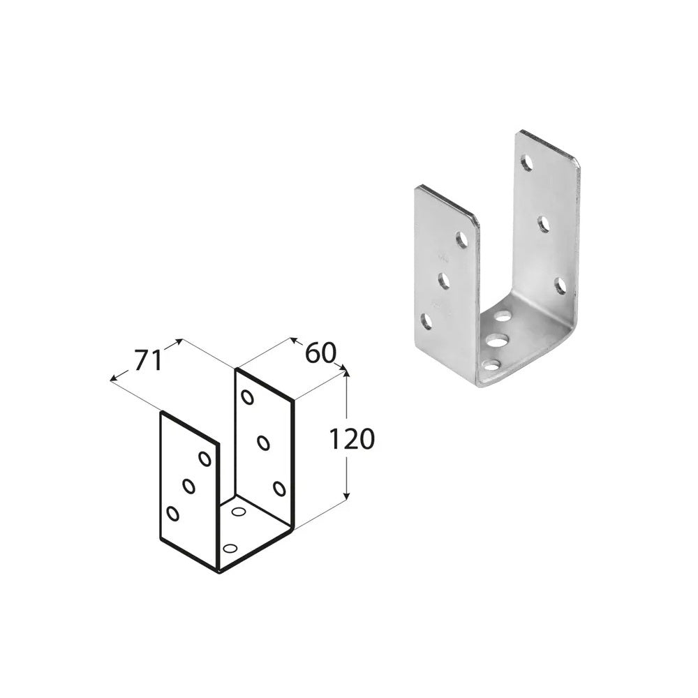 DOMAX PSO zašroubovací patka sloupku typu U 70 ZNG