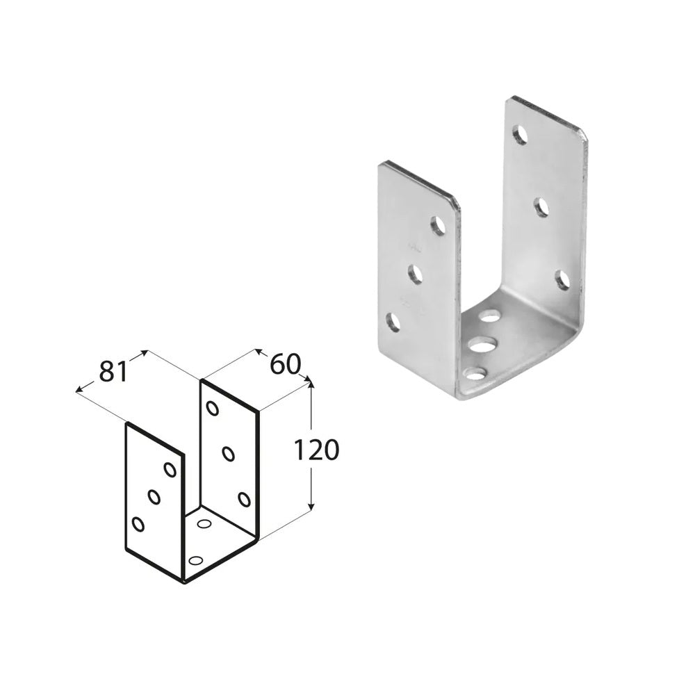 DOMAX PSO zašroubovací patka sloupku typu U 80 ZNG
