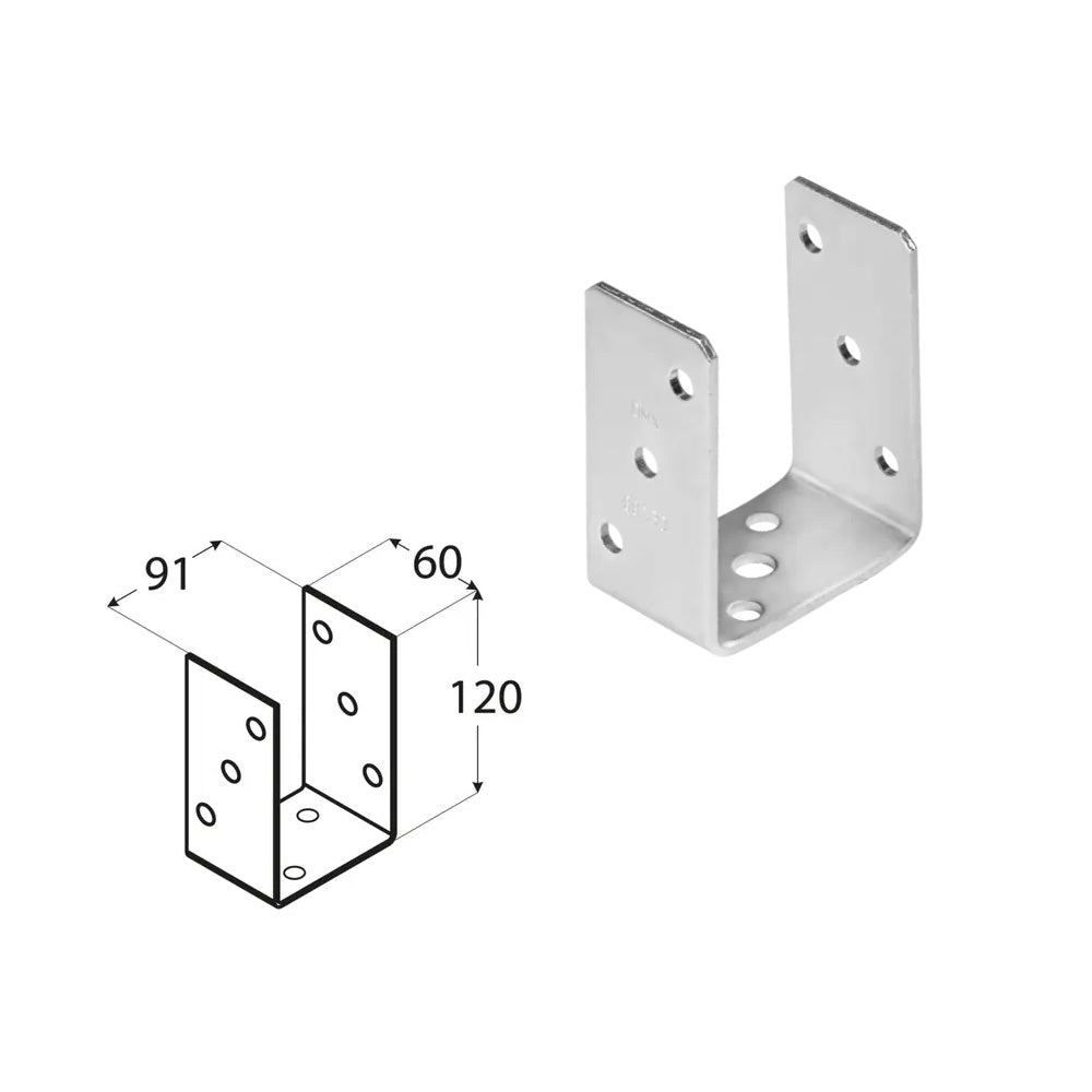 DOMAX PSO zašroubovací patka sloupku typu U 90 ZNG