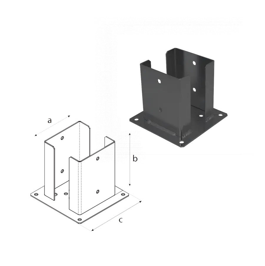 DOMAX PSPD šroubovací patka sloupku se čtvercovou základnou AN 100