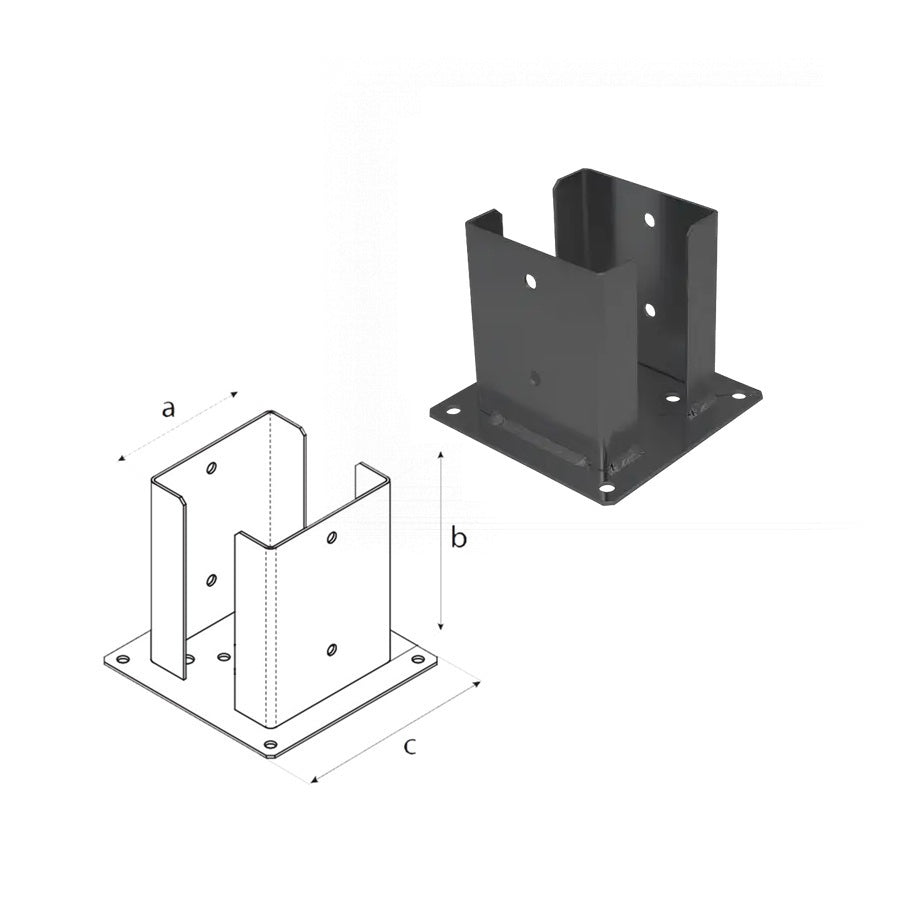 DOMAX PSPD šroubovací patka sloupku se čtvercovou základnou AN 120