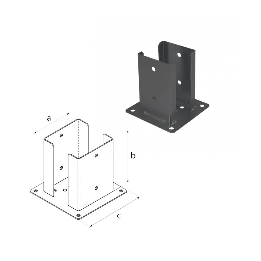 DOMAX PSPD šroubovací patka sloupku se čtvercovou základnou C 90