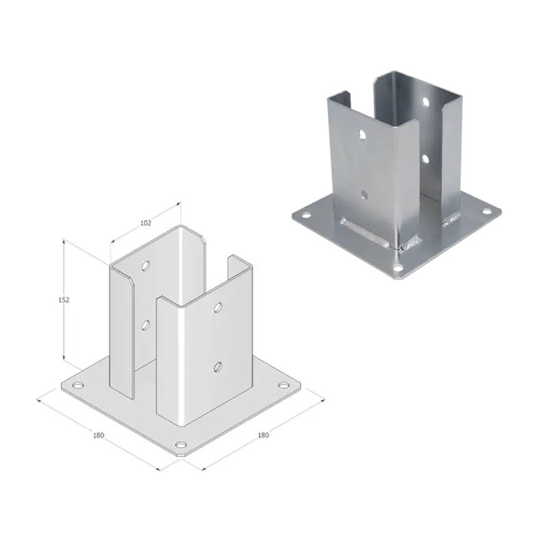 DOMAX PSPD zašroubovací patka sloupku se čtvercovou základnou (ZNO) 100