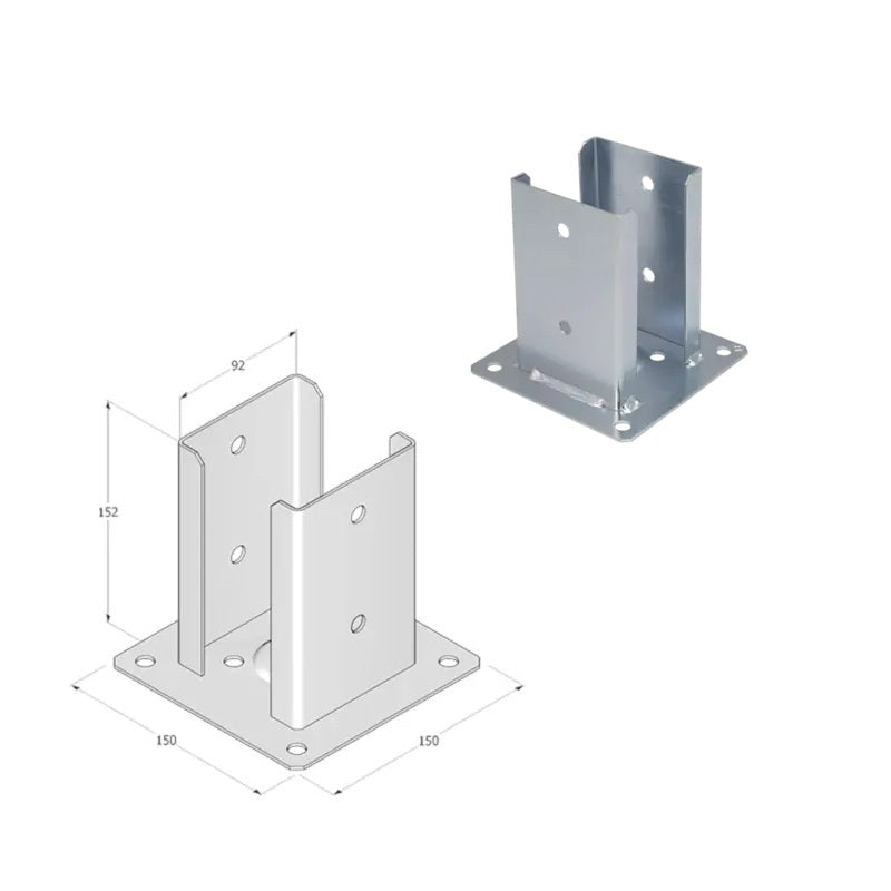 DOMAX PSPD zašroubovací patka sloupku se čtvercovou základnou (ZNO) 90