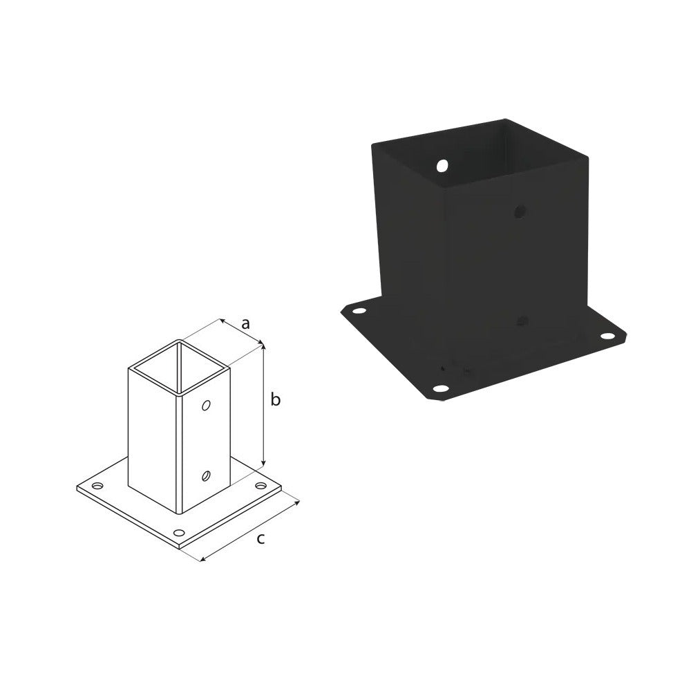 DOMAX PSP 100 C šroubovací patka sloupku se čtvercovou základnou