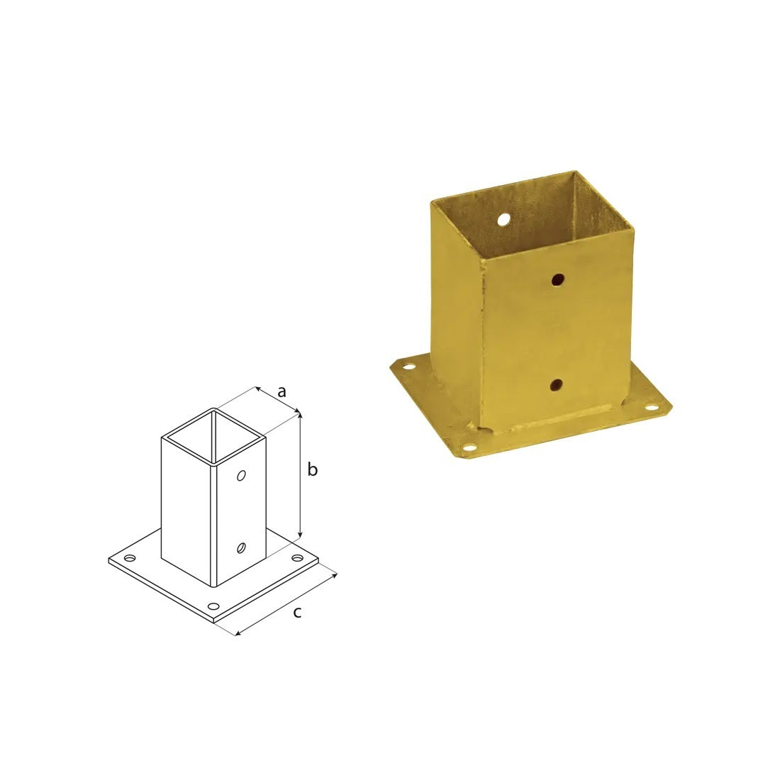 DOMAX PSP 90 šroubovací patka sloupku se čtvercovou základnou ZNZ