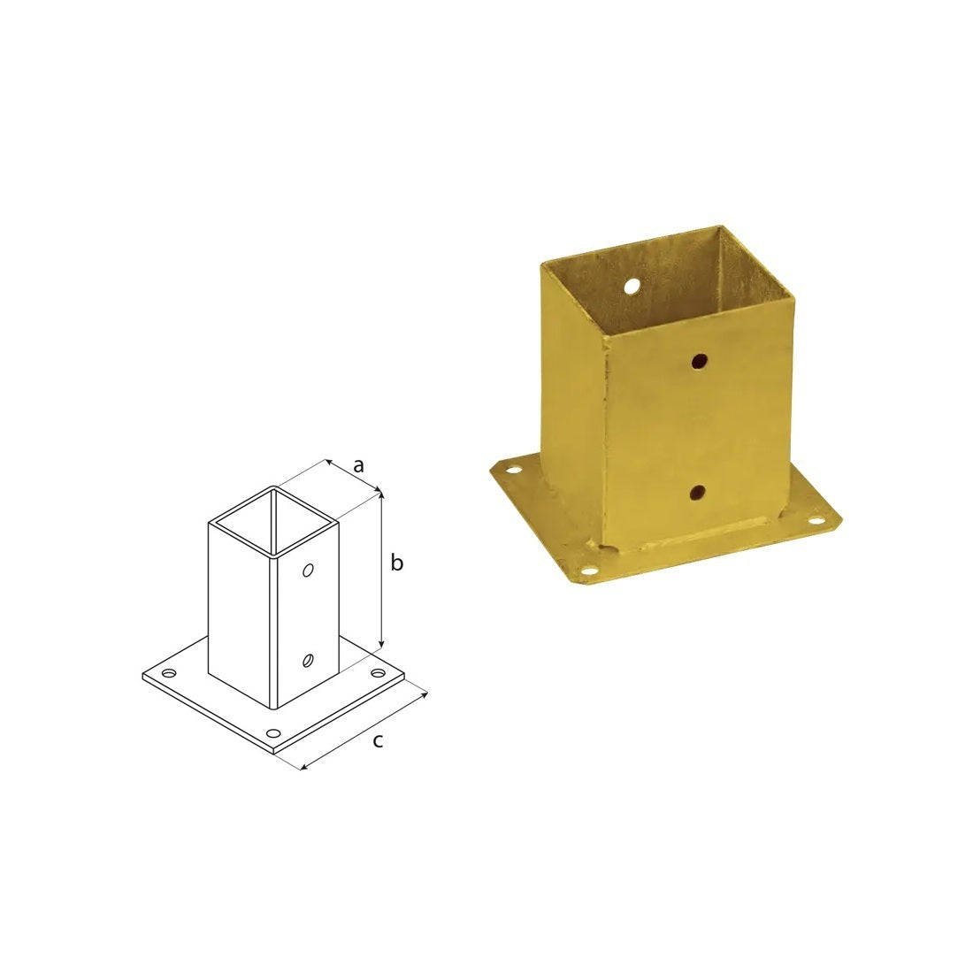 DOMAX PSP 120 šroubovací patka sloupku se čtvercovou základnou ZNZ