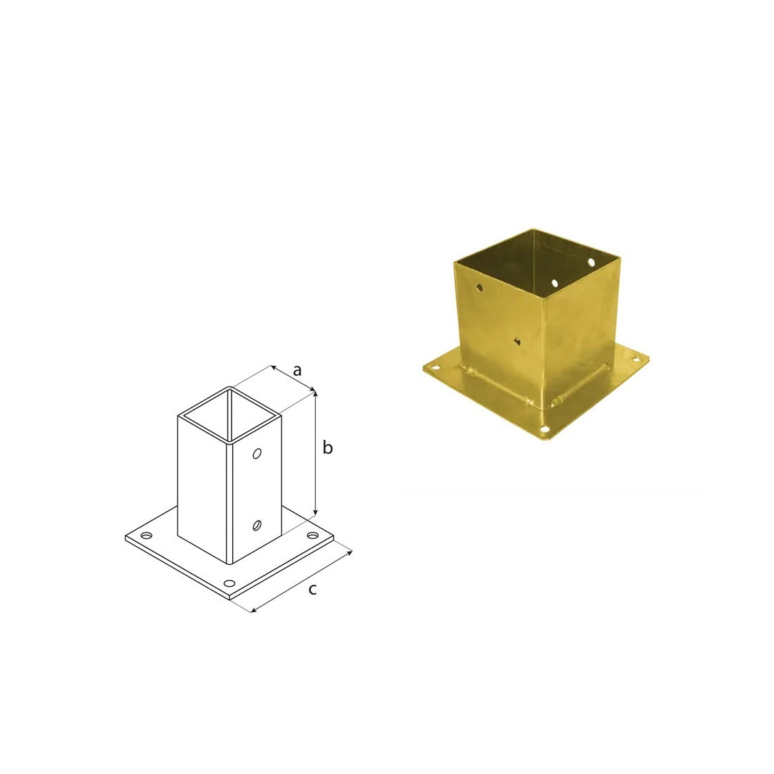 DOMAX PSP 140 šroubovací patka sloupku se čtvercovou základnou ZNZ
