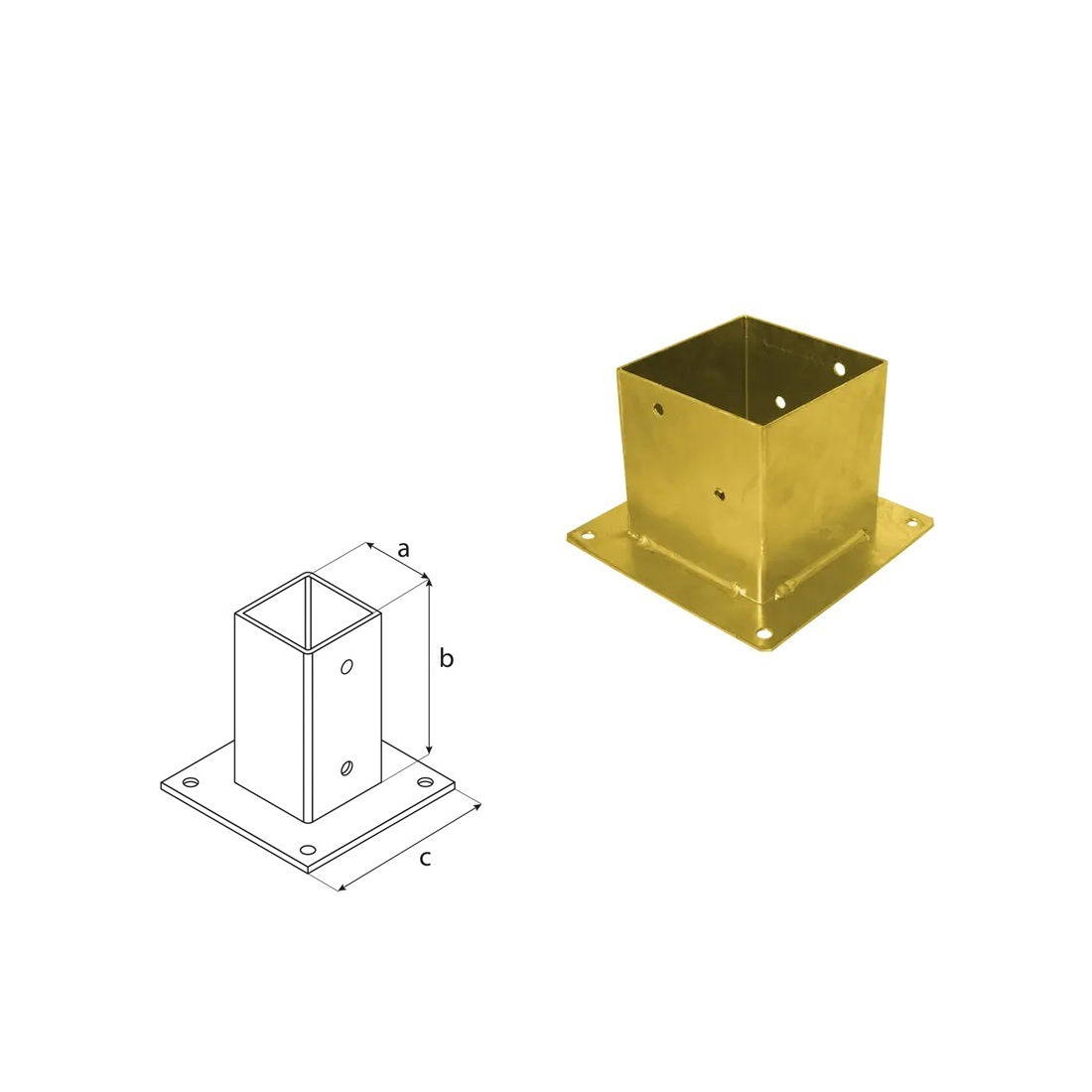 DOMAX PSP 160 šroubovací patka sloupku se čtvercovou základnou ZNZ