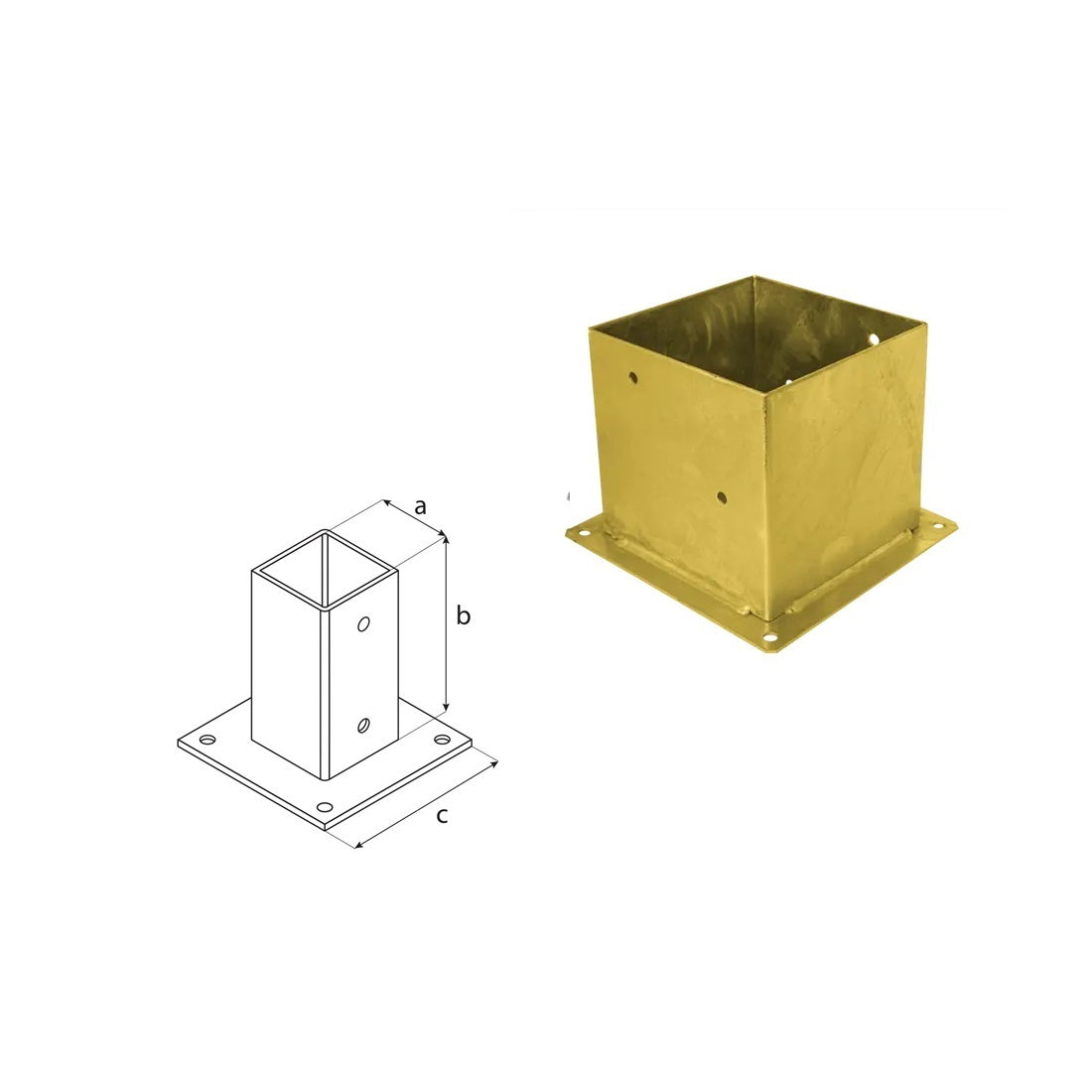 DOMAX PSP 200 šroubovací patka sloupku se čtvercovou základnou ZNZ