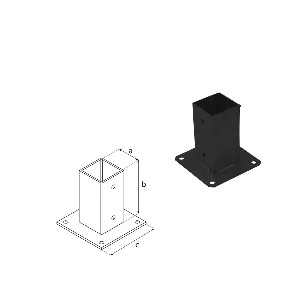 DOMAX PSP 90 šroubovací patka sloupku se čtvercovou základnou C