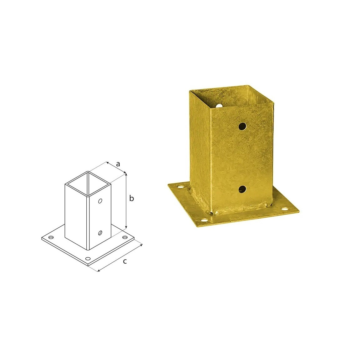DOMAX PSP 90 šroubovací patka sloupku se čtvercovou základnou ZNZ