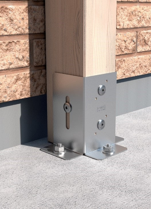 DOMAX PSP DX šroubovací patka sloupku se čtvercovou základnou otevřená