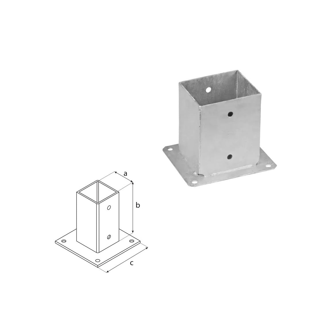 DOMAX PSP 100 šroubovací patka sloupku se čtvercovou základnou ZNO