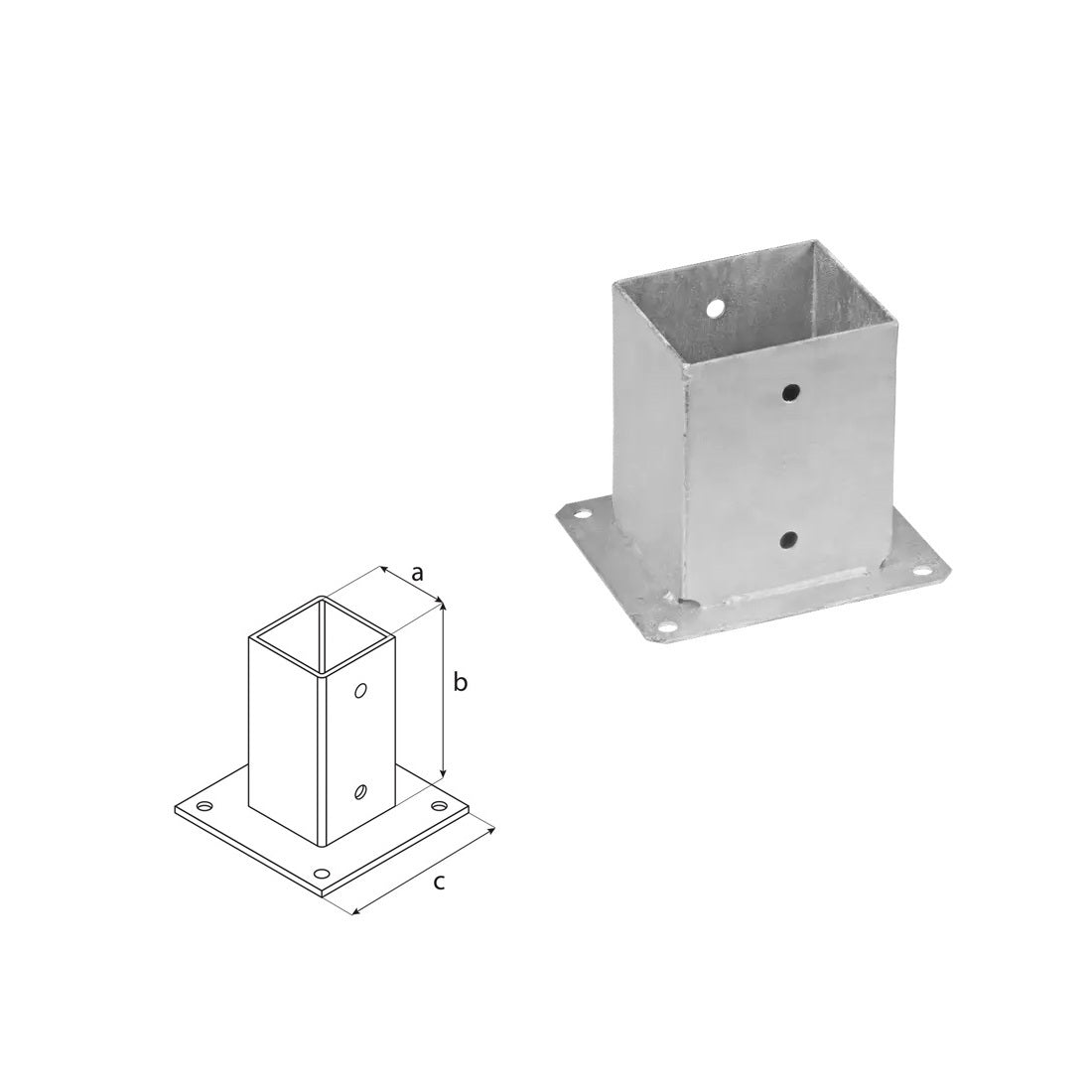 DOMAX PSP 120 šroubovací patka sloupku se čtvercovou základnou ZNO