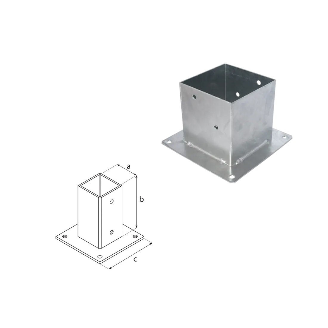 DOMAX PSP 160 šroubovací patka sloupku se čtvercovou základnou ZNO