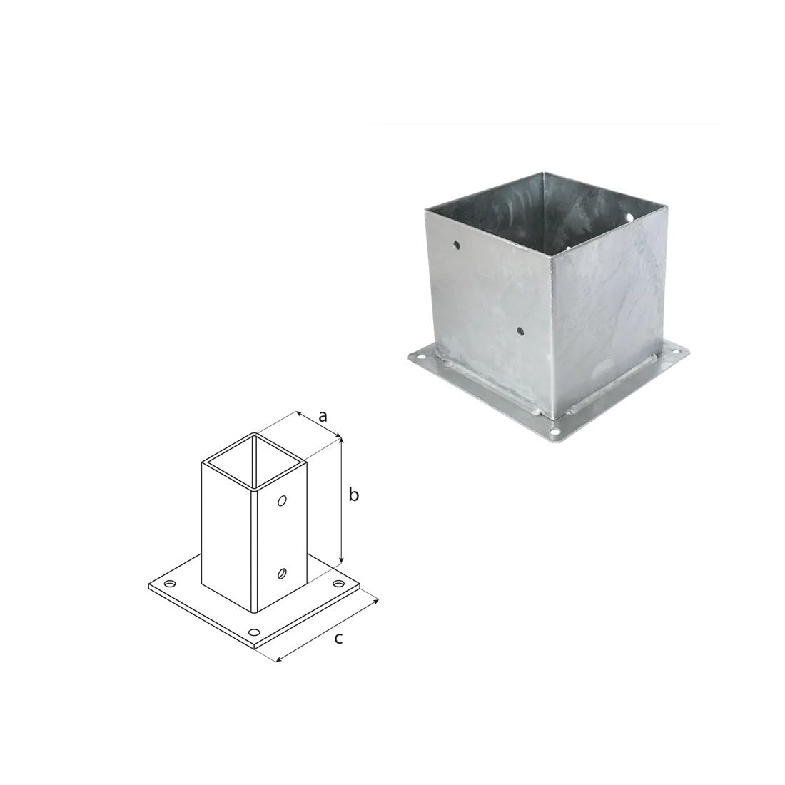 DOMAX PSP 200 šroubovací patka sloupku se čtvercovou základnou ZNO