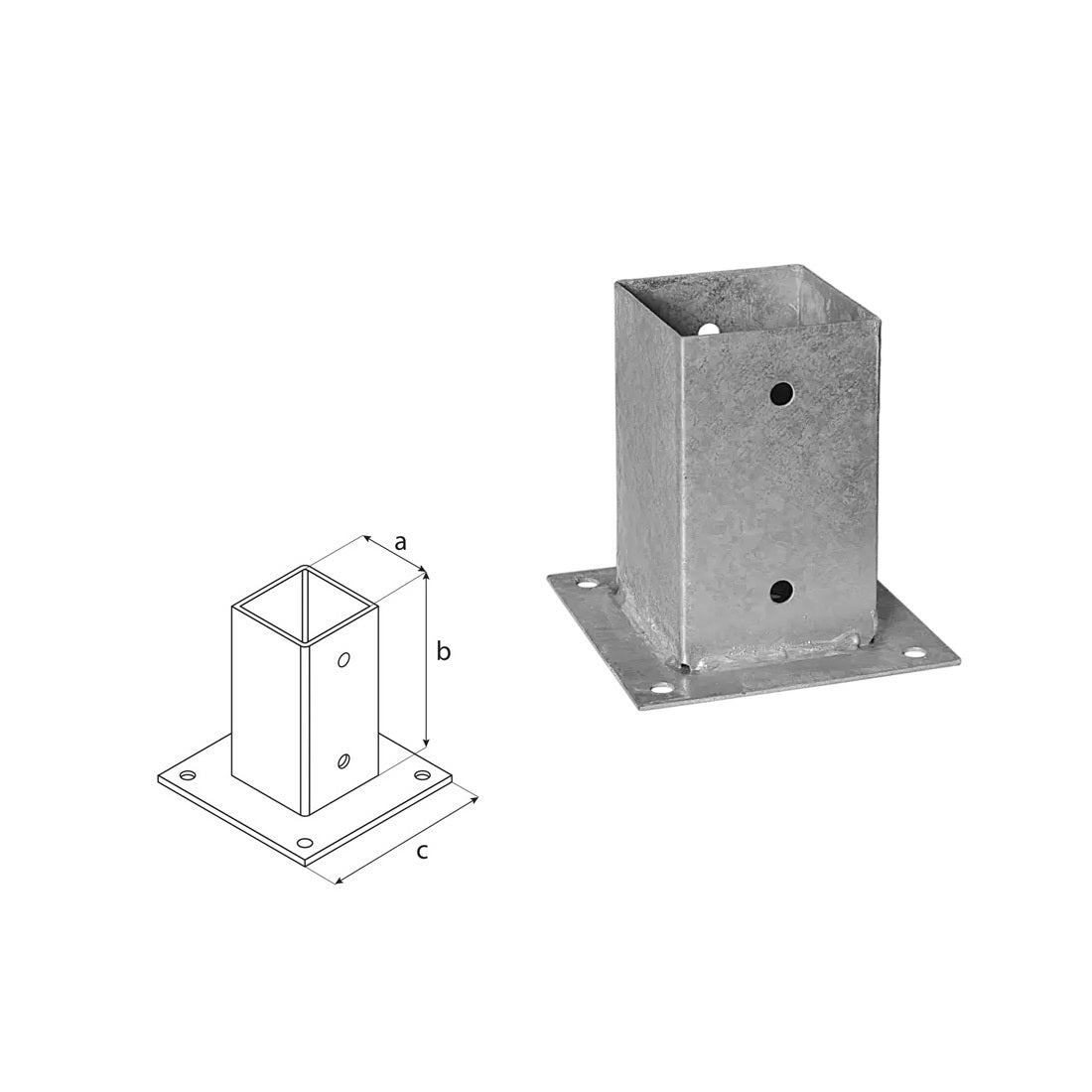 DOMAX PSP 90 šroubovací patka sloupku se čtvercovou základnou ZNO