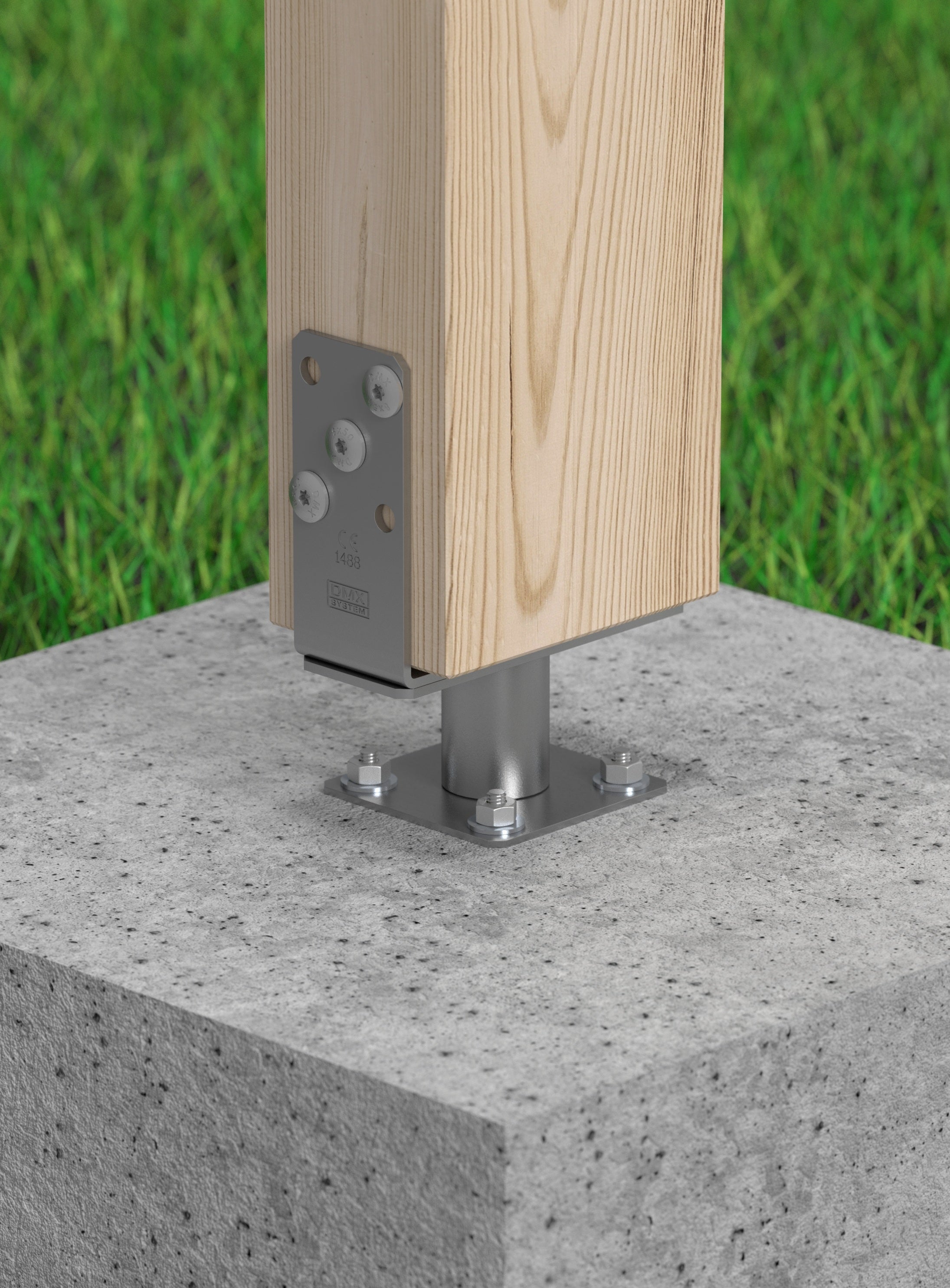 DOMAX PSRT R65 zašroubovací patka sloupku typu U nastavitelná montáž