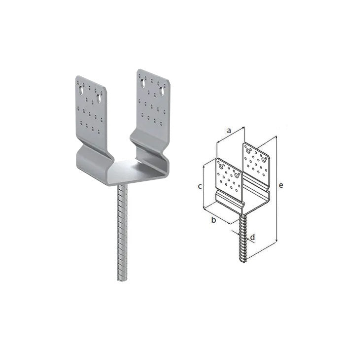 DOMAX PSSZ zapuštěná patka sloupku typu U (ZNO) 100