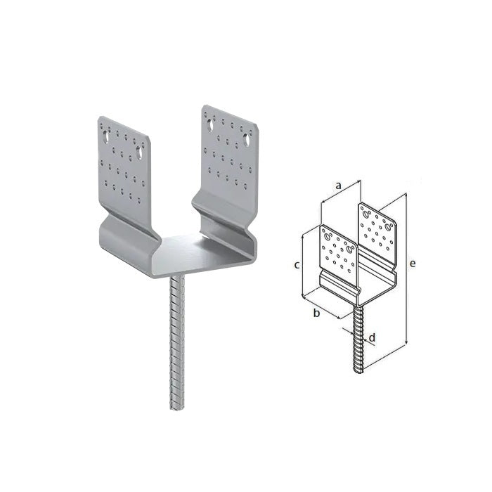 DOMAX PSSZ zapuštěná patka sloupku typu U (ZNO) 120