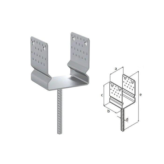 DOMAX PSSZ zapuštěná patka sloupku typu U (ZNO) 140