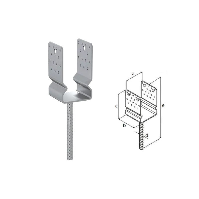 DOMAX PSSZ zapuštěná patka sloupku typu U (ZNO) 80