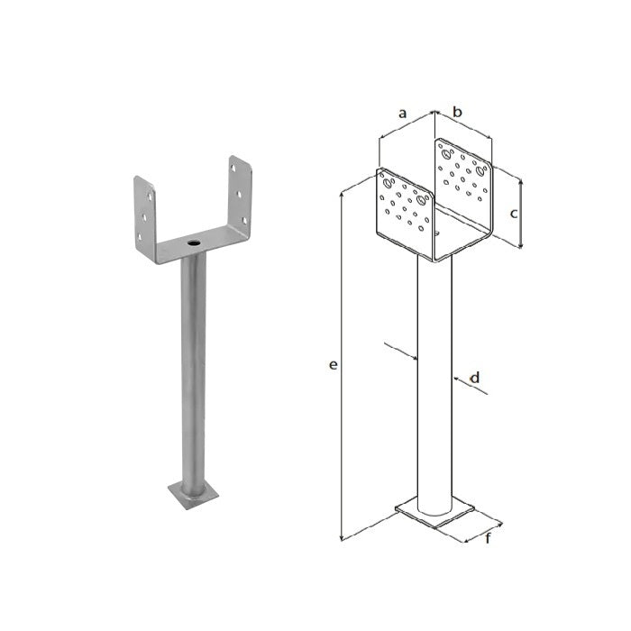 DOMAX PSS R500 zapuštěná patka sloupku typu U (ZNO) 160