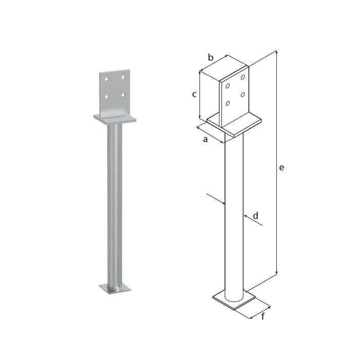 DOMAX PSW R500 zapuštěná patka sloupku typu U (ZNO) 90