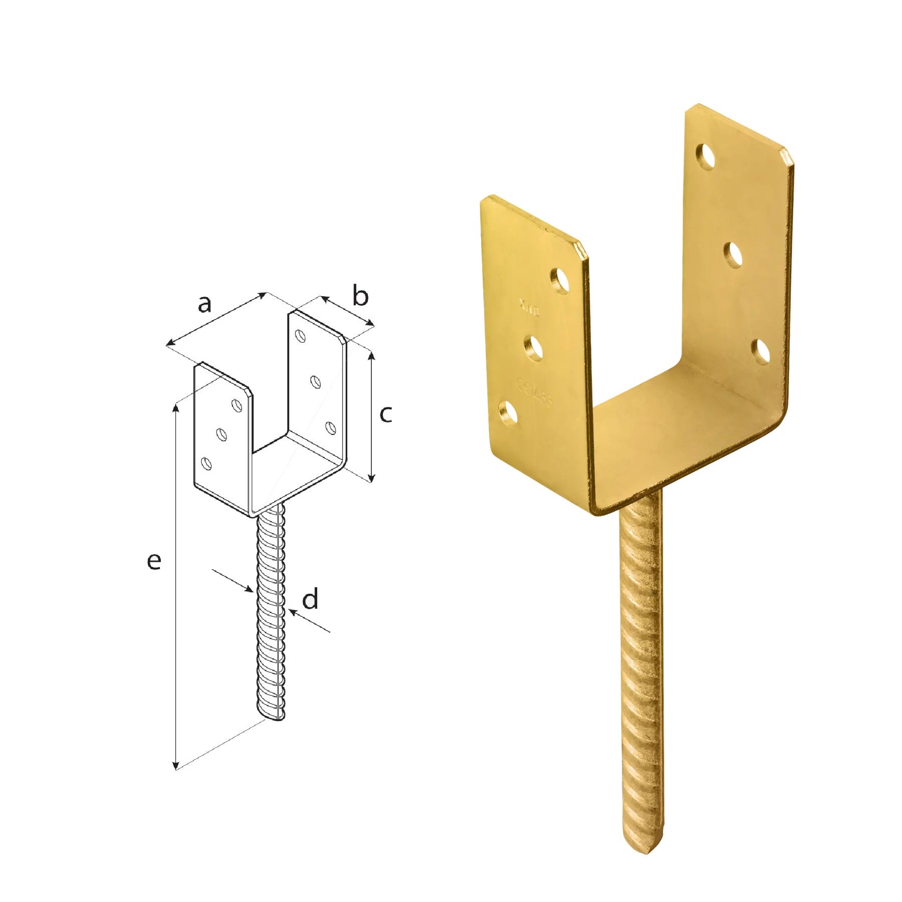 DOMAX PS zapuštěná patka sloupku typu U ZNZ 100