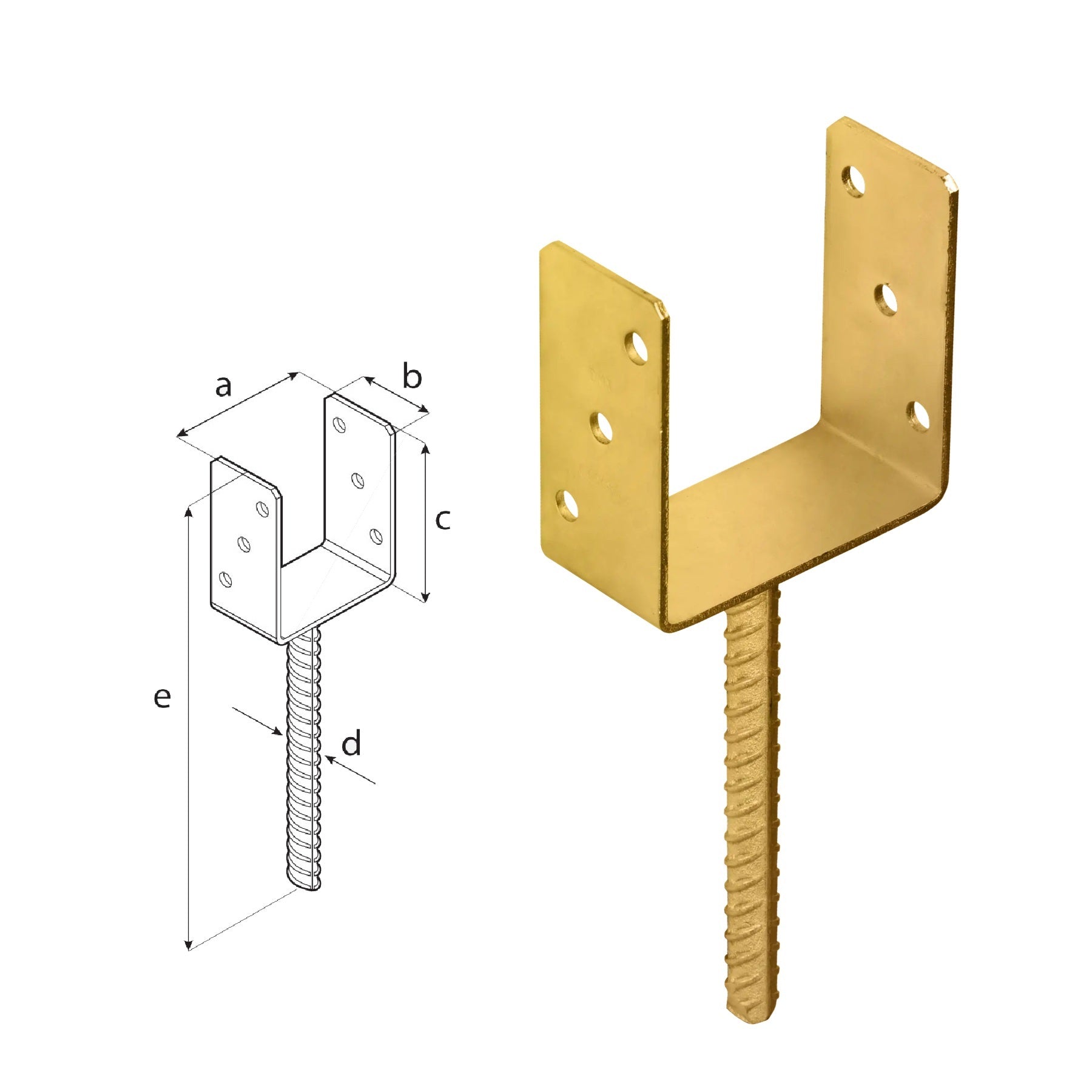 DOMAX PS zapuštěná patka sloupku typu U ZNZ 120