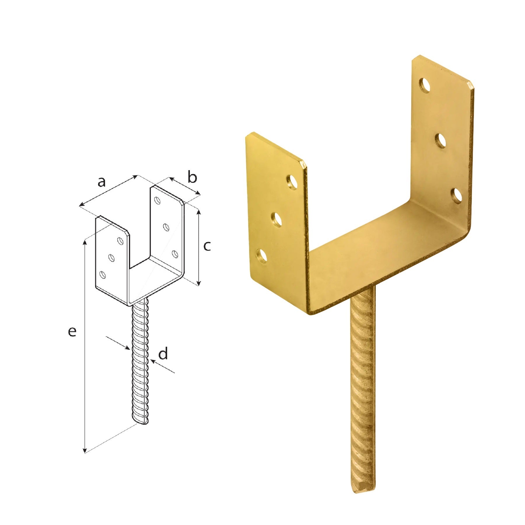 DOMAX PS zapuštěná patka sloupku typu U ZNZ 150