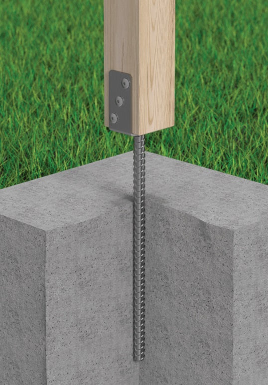 DOMAX PS 500 zapuštěná patka sloupku typu U na dlouhé tyči (ZNO)